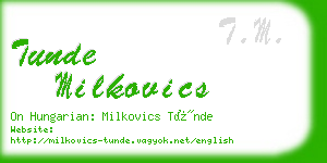 tunde milkovics business card